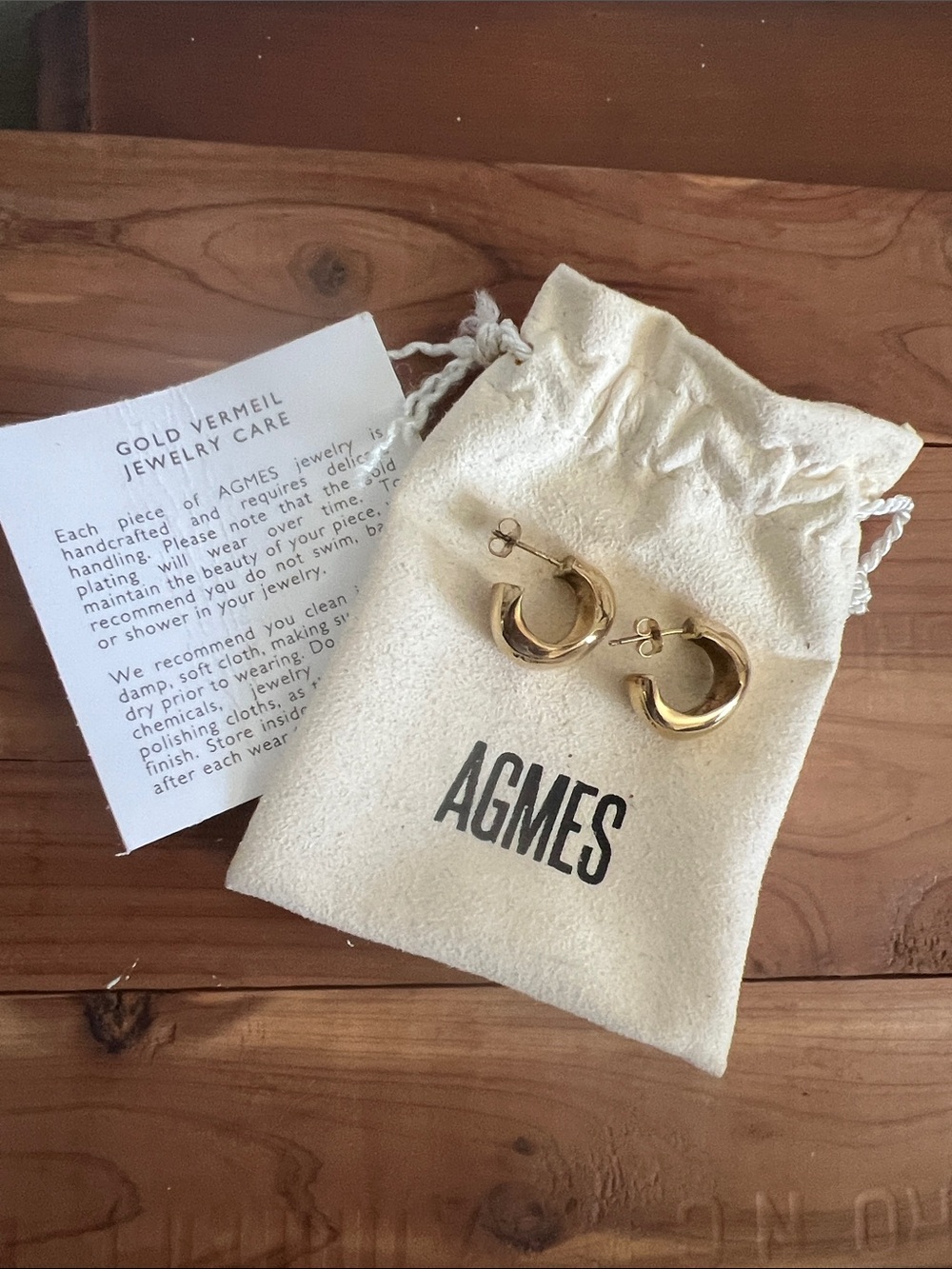 Agmes Small Celia Gold Vermeil Hoop Earrings